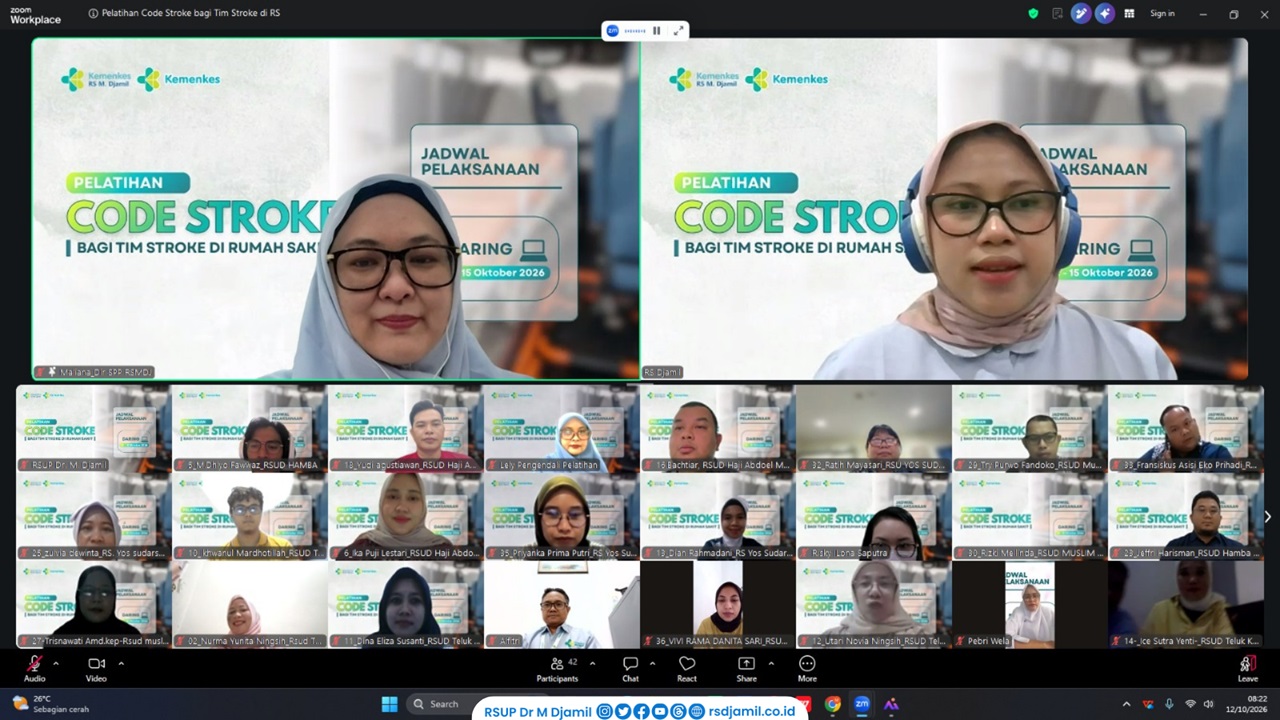 RS M Djamil Tingkatkan Kompetensi Tenaga Kesehatan melalui Pelatihan Code Stroke