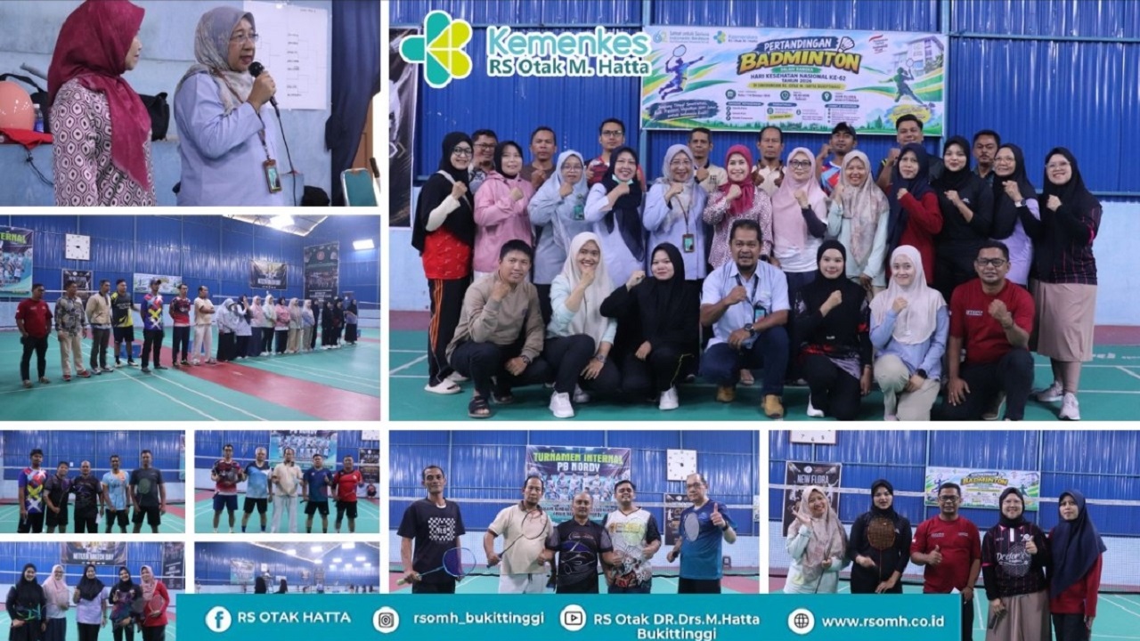 Semarak HKN ke 62 RSOMH Bukittinggi Gelar Pertandingan Badminton Perkuat Sportivitas dan Kebersamaan
