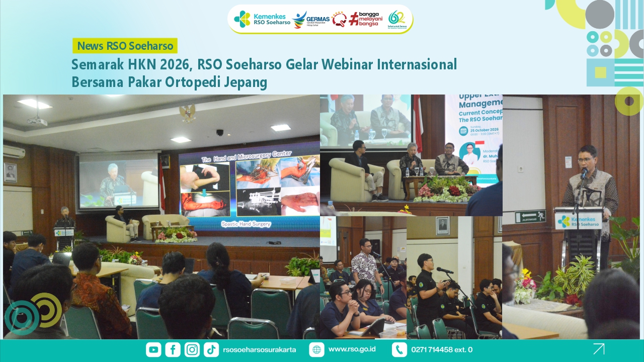 Semarak HKN 2026 RSO Soeharso Gelar Webinar Internasional Bersama Pakar Ortopedi Jepang