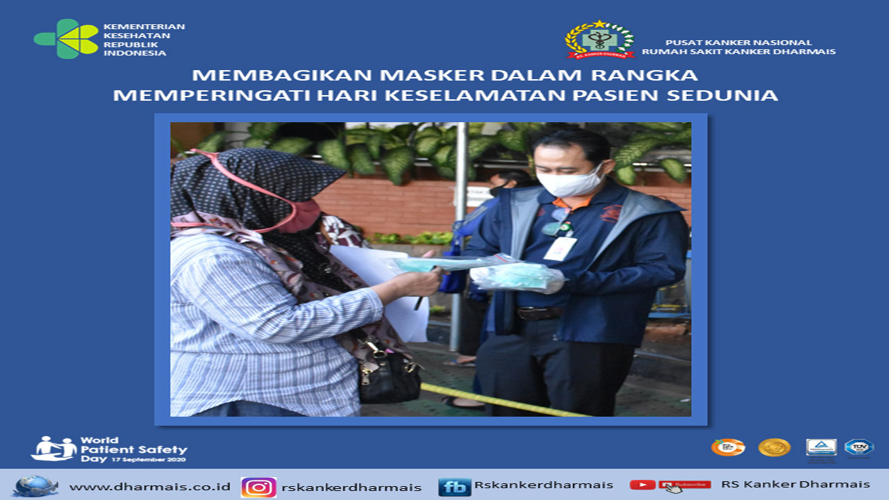 RS Kanker Dharmais Membagikan Masker Gra