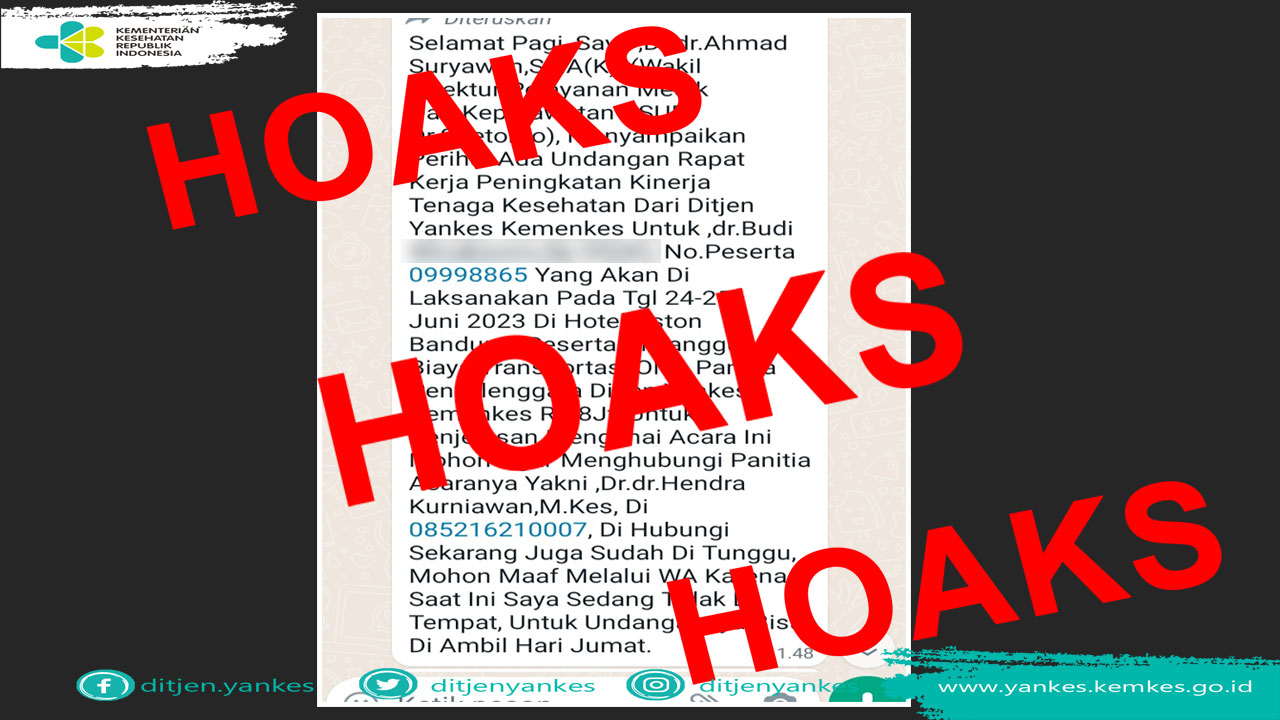 [HOAKS] Undangan Rapat Kerja Peningkatan Mutu Kinerja Tenaga Kesehatan